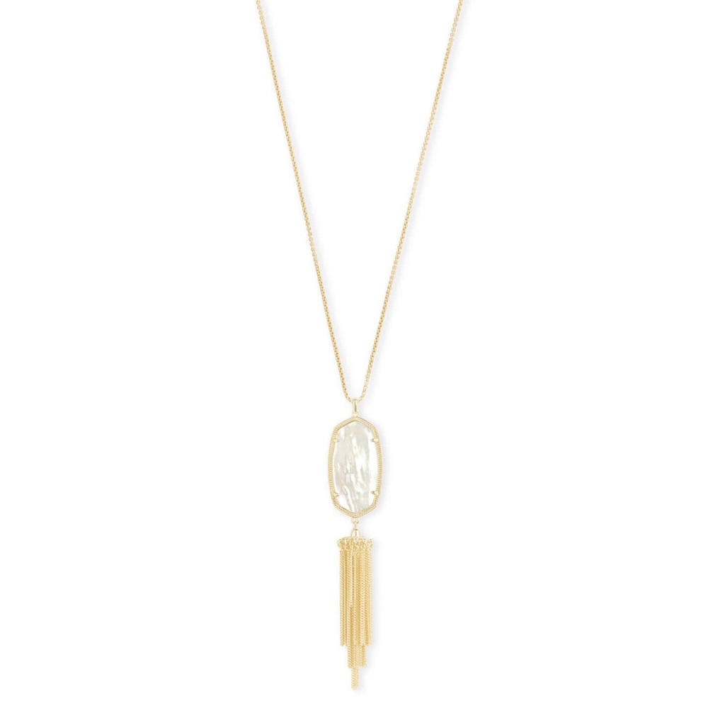 Gold Kendra Scott Pendant Necklace in White